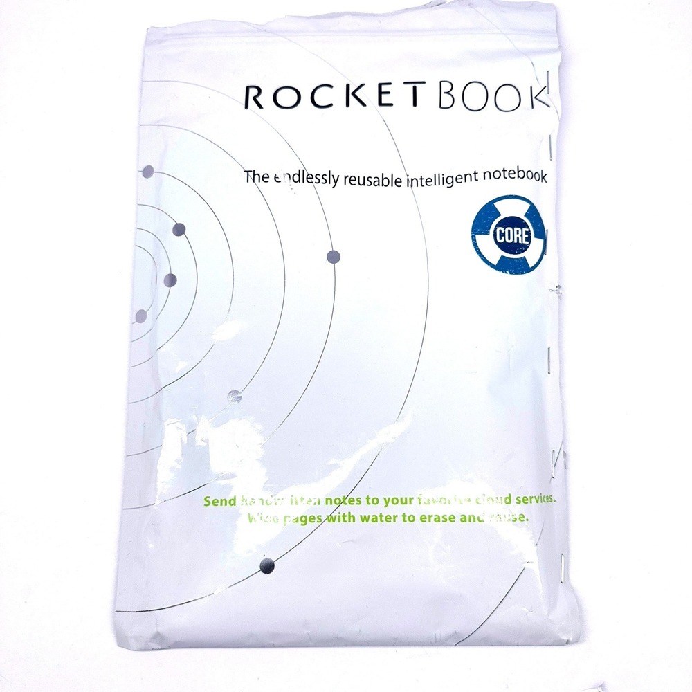 Rocketbook Core Reusable Smart Notebook Dot Grid Black 6x8.8